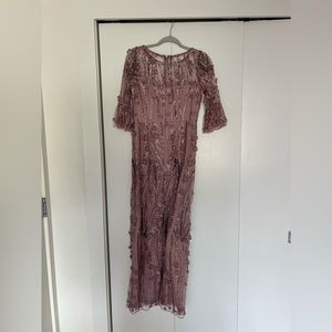 Adrianna Papell - Pink/Blush Flower Appliqué Dress - Size 6